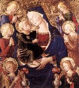 CAPORALI, Bartolomeo Virgin and Child with Angels f oil on canvas